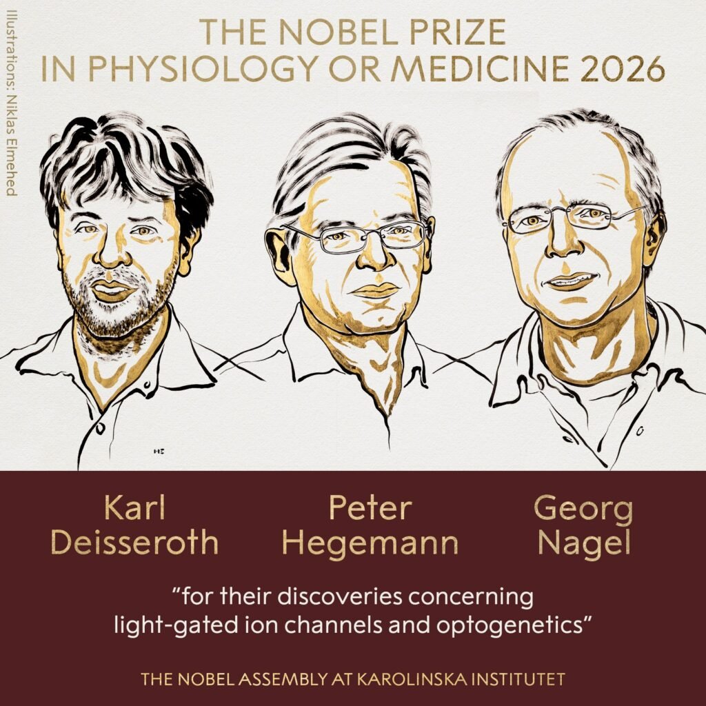 Nobel Prize in Medicine Awarded to Three Scientists for Discovery of Light-Gated Ion Channels