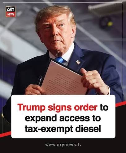 Trump Signs Executive Order Expanding Tax-Exempt Red Diesel Use to All Drivers.